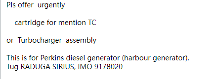【询价】珀金斯柴油发电机 （CK-D20230329-03）  询价-泰州昌宽社区-报价采购-船用采购网-船舶物料采购-船务服务-一站式船用设备供应服务