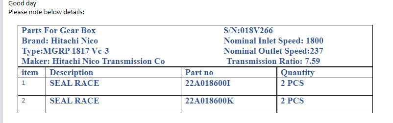 【询价】船用配件采购—齿轮箱部件（CK-D20230508-02）询价-泰州昌宽社区-报价采购-船用采购网-船舶物料采购-船务服务-一站式船用设备供应服务