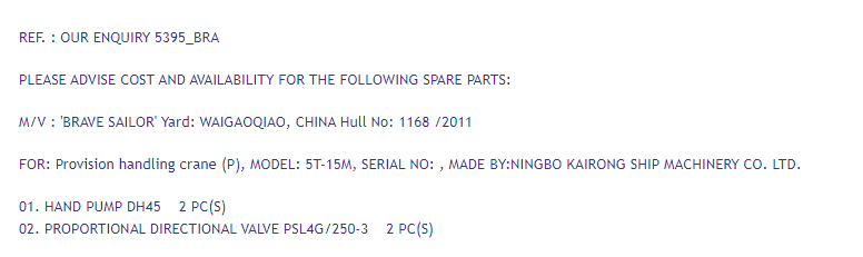 【询价】船用配件采购—手动泵、方向阀（CK-L20230511-02）询价-泰州昌宽社区-报价采购-船用采购网-船舶物料采购-船务服务-一站式船用设备供应服务