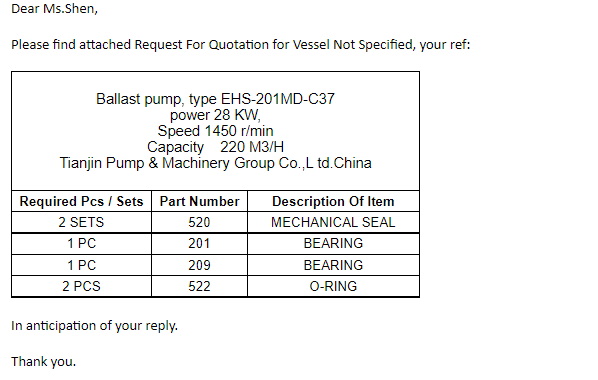 【询价】船用配件采购—泵配件（CK-H20230621-08）询价-泰州昌宽社区-报价采购-船用采购网-船舶物料采购-船务服务-一站式船用设备供应服务