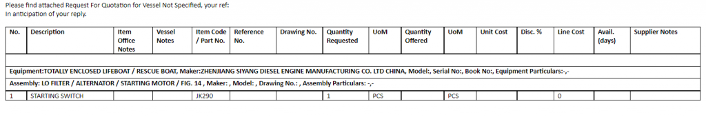 【询价】船用配件采购—起动开关（CK-H20230713-09）询价-泰州昌宽社区-报价采购-船用采购网-船舶物料采购-船务服务-一站式船用设备供应服务