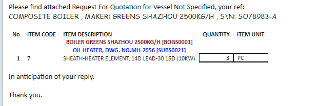 【询价】船用配件采购—护套-加热器元件（CK-H20230703-11）询价-泰州昌宽社区-报价采购-船用采购网-船舶物料采购-船务服务-一站式船用设备供应服务