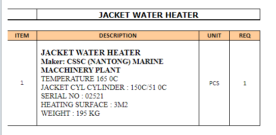 【询价】船用配件采购—水套水加热器（CK-H20230725-25）询价-泰州昌宽社区-报价采购-船用采购网-船舶物料采购-船务服务-一站式船用设备供应服务