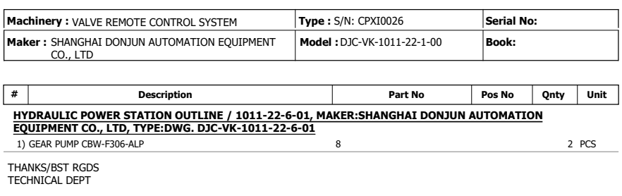 【询价】船用配件采购—齿轮泵（CK-H20230817-09）询价-泰州昌宽社区-报价采购-船用采购网-船舶物料采购-船务服务-一站式船用设备供应服务