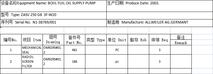 【询价】船用配件采购—机械密封/径向筛网过滤器（CK-Z20230904-02）询价-泰州昌宽社区-报价采购-船用采购网-船舶物料采购-船务服务-一站式船用设备供应服务