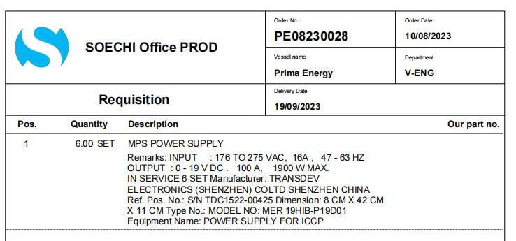 【询价】船用配件采购—MPS电源（CK-R20231013-02）询价-泰州昌宽社区-报价采购-船用采购网-船舶物料采购-船务服务-一站式船用设备供应服务