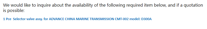 【询价】船用配件采购—选择阀总成（CK-C20231011-02）询价-泰州昌宽社区-报价采购-船用采购网-船舶物料采购-船务服务-一站式船用设备供应服务