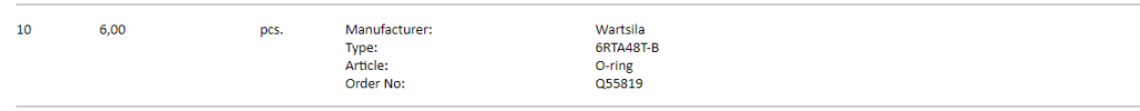 【询价】船用配件采购—Wartsila配件（CK-R20231016-06）询价-泰州昌宽社区-报价采购-船用采购网-船舶物料采购-船务服务-一站式船用设备供应服务