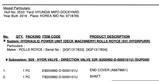 【询价】船用配件采购—ROLLS ROYCE配件（CK-R20231012-01）询价-泰州昌宽社区-报价采购-船用采购网-船舶物料采购-船务服务-一站式船用设备供应服务