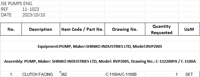 【询价】船用配件采购—离合器面片（CK-J20231011-37）询价-泰州昌宽社区-报价采购-船用采购网-船舶物料采购-船务服务-一站式船用设备供应服务