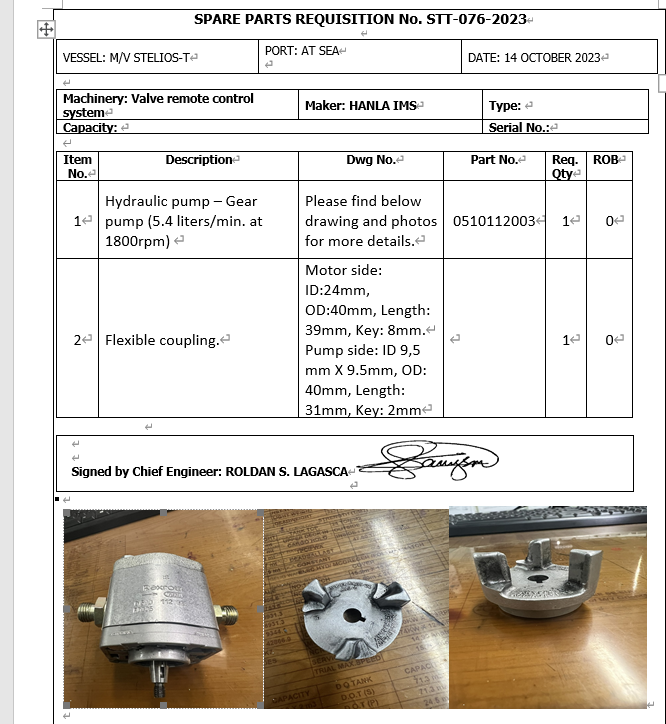 【询价】船舶主机设备－液压泵和联轴器（CK-H20231019-10）-泰州昌宽社区-报价采购-船用采购网-船舶物料采购-船务服务-一站式船用设备供应服务