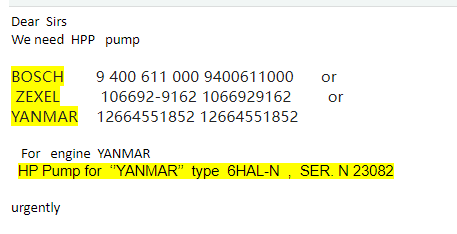 【询价】船舶配件—YANMAR备件（CK-J20231124-03）询价-泰州昌宽社区-报价采购-船用采购网-船舶物料采购-船务服务-一站式船用设备供应服务