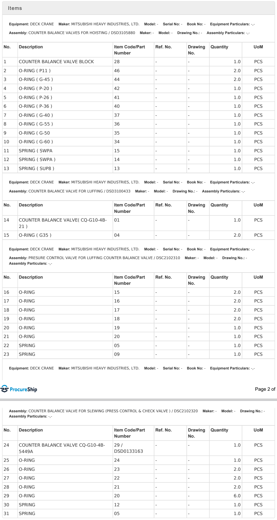 【询价】船舶配件—MITSUBISHI备件（CK-H20231130-03）询价-泰州昌宽社区-报价采购-船用采购网-船舶物料采购-船务服务-一站式船用设备供应服务