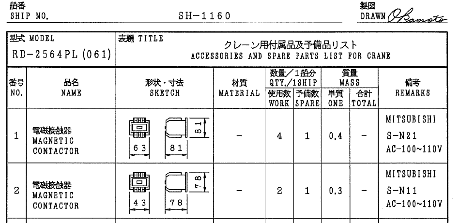 【询价】船舶配件—三菱电磁接触器（CK-H20231225-01）询价-泰州昌宽社区-报价采购-船用采购网-船舶物料采购-船务服务-一站式船用设备供应服务