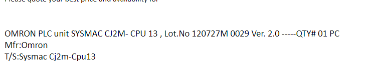 【询价】船舶配件—OMRON备件（CK-J20231212-02）询价-泰州昌宽社区-报价采购-船用采购网-船舶物料采购-船务服务-一站式船用设备供应服务