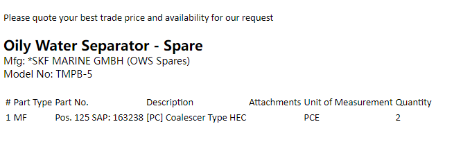 【询价】船舶配件—油水分离器（CK-L20231225-02）询价-泰州昌宽社区-报价采购-船用采购网-船舶物料采购-船务服务-一站式船用设备供应服务