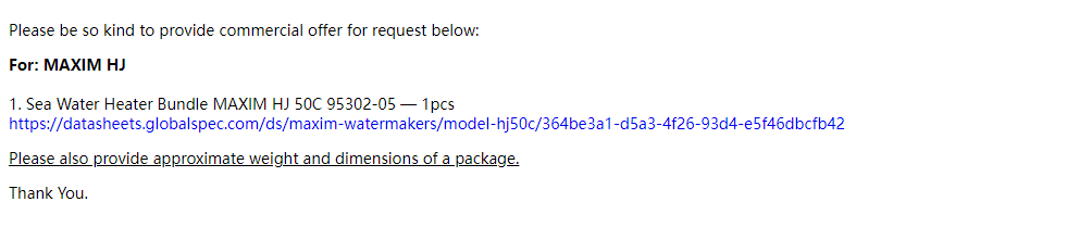 【询价】船舶配件—海水加热器组件（CK-R20240110-08）询价-泰州昌宽社区-报价采购-船用采购网-船舶物料采购-船务服务-一站式船用设备供应服务