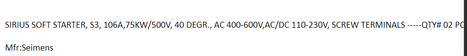 【询价】船舶配件—西门子起动器（CK-J20240115-29）询价-泰州昌宽社区-报价采购-船用采购网-船舶物料采购-船务服务-一站式船用设备供应服务