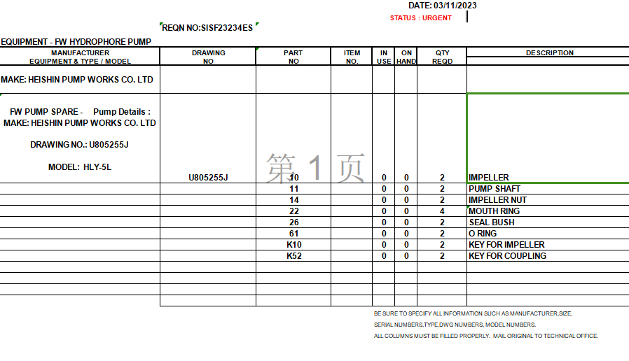 【询价】船舶配件—备件（CK-Y20240104-03）询价-泰州昌宽社区-报价采购-船用采购网-船舶物料采购-船务服务-一站式船用设备供应服务