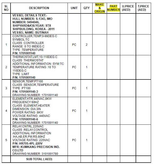 【询价】船舶配件—备件（CK-Y20240117-09）询价-泰州昌宽社区-报价采购-船用采购网-船舶物料采购-船务服务-一站式船用设备供应服务