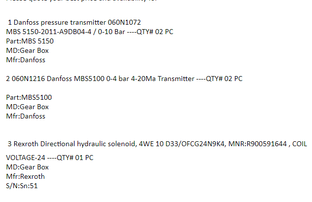 【询价】船舶备件—Danfoss变送器/Rexroth电磁阀（CK-J20240315-01）询价-泰州昌宽社区-报价采购-船用采购网-船舶物料采购-船务服务-一站式船用设备供应服务