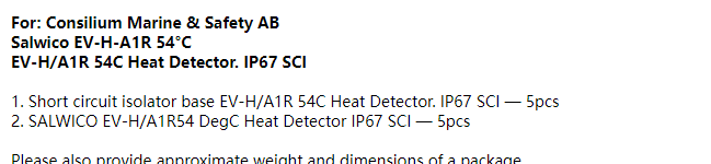 【询价】船舶备件—短路隔离器基座/热量探测器（CK-R20240412-06）询价-泰州昌宽社区-报价采购-船用采购网-船舶物料采购-船务服务-一站式船用设备供应服务