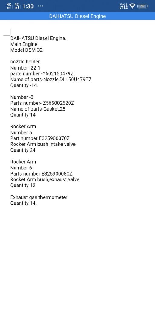 【询价】船舶备件—DAIHATSU备件（CK-L20240514-02）询价-泰州昌宽社区-报价采购-船用采购网-船舶物料采购-船务服务-一站式船用设备供应服务