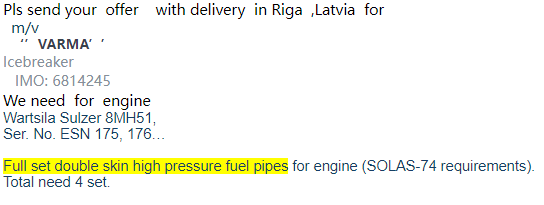 【询价】船舶备件—WARTSILA备件（CK-J20240529-05）询价-泰州昌宽社区-报价采购-船用采购网-船舶物料采购-船务服务-一站式船用设备供应服务