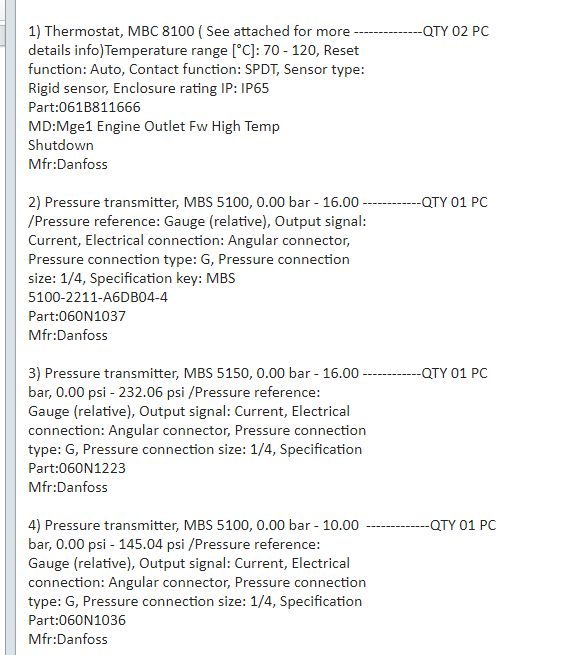 【询价】船舶备件—DANFOSS备件（CK-J20240513-01）询价-泰州昌宽社区-报价采购-船用采购网-船舶物料采购-船务服务-一站式船用设备供应服务