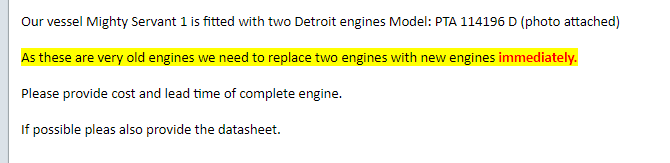 【询价】船舶备件—Detroit发动机（CK-L20240524-03）询价-泰州昌宽社区-报价采购-船用采购网-船舶物料采购-船务服务-一站式船用设备供应服务