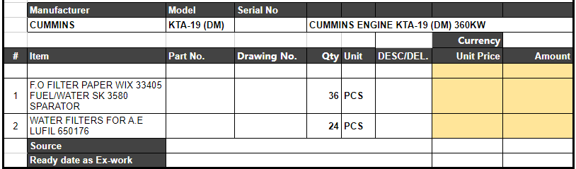 【询价】船舶备件—CUMMINS喷洒器/滤水器（CK-L20240620-04）询价-泰州昌宽社区-报价采购-船用采购网-船舶物料采购-船务服务-一站式船用设备供应服务