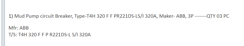 【询价】船舶备件—ABB泥浆泵断路器（CK-J20240611-01）询价-泰州昌宽社区-报价采购-船用采购网-船舶物料采购-船务服务-一站式船用设备供应服务