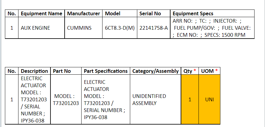 【询价】船舶备件—CUMMINS电动执行器（CK-J20240723-01）询价-泰州昌宽社区-报价采购-船用采购网-船舶物料采购-船务服务-一站式船用设备供应服务