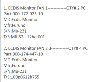 【询价】船舶备件—FURUNO备件（CK-J20240718-02）询价-泰州昌宽社区-报价采购-船用采购网-船舶物料采购-船务服务-一站式船用设备供应服务