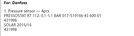 【询价】船舶备件—DANFOSS压力传感器（CK-R20240731-15）询价-泰州昌宽社区-报价采购-船用采购网-船舶物料采购-船务服务-一站式船用设备供应服务