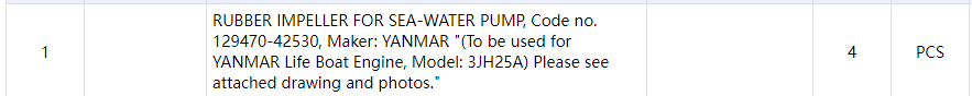 【询价】船舶备件—YANMAR备件（CK-C20240806-04）询价-泰州昌宽社区-报价采购-船用采购网-船舶物料采购-船务服务-一站式船用设备供应服务