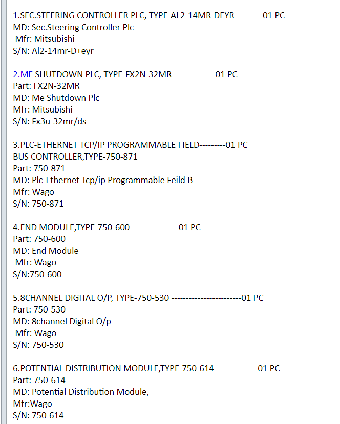 【询价】船舶备件—MITSUBISHI备件（CK-J20240913-02）询价-泰州昌宽社区-报价采购-船用采购网-船舶物料采购-船务服务-一站式船用设备供应服务