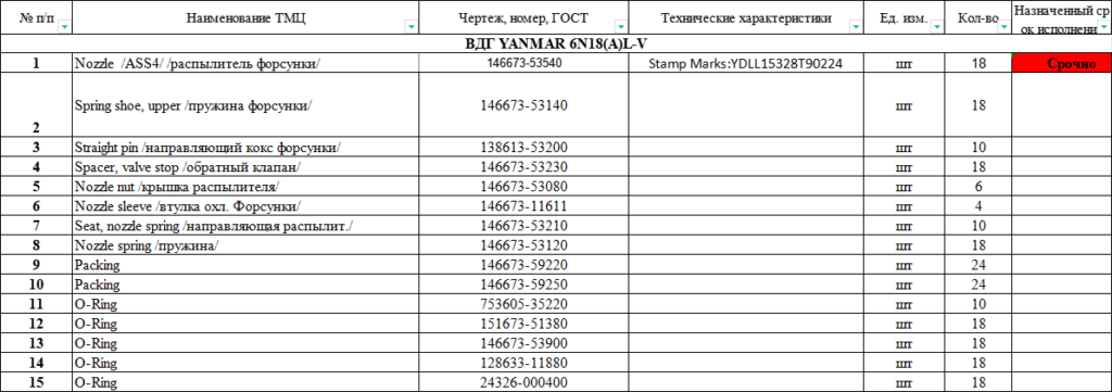 【询价】船舶备件—YANMAR备件（CK-J20240905-09）询价-泰州昌宽社区-报价采购-船用采购网-船舶物料采购-船务服务-一站式船用设备供应服务