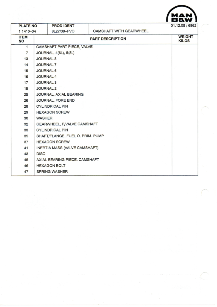 【询价】船舶备件—MAN B&W备件（CK-L20241028-11）询价-泰州昌宽社区-报价采购-船用采购网-船舶物料采购-船务服务-一站式船用设备供应服务