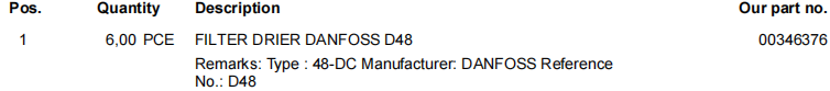 【询价】船舶备件—DANFOSS过滤干燥器（CK-R20241014-07）询价-泰州昌宽社区-报价采购-船用采购网-船舶物料采购-船务服务-一站式船用设备供应服务