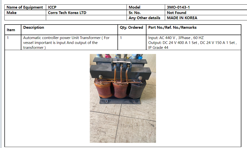 【询价】船舶备件—自动控制器电源单元变压器（CK-20241127-31）询价-泰州昌宽社区-报价采购-船用采购网-船舶物料采购-船务服务-一站式船用设备供应服务