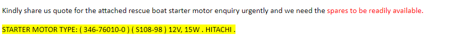 【询价】船舶备件—HITACHI起动电机（CK-20241121-21）询价-泰州昌宽社区-报价采购-船用采购网-船舶物料采购-船务服务-一站式船用设备供应服务