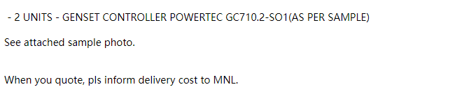 【询价】船舶备件—GENSET控制器（CK-20241120-51）询价-泰州昌宽社区-报价采购-船用采购网-船舶物料采购-船务服务-一站式船用设备供应服务