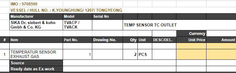 【询价】船舶备件—排气温度传感器（CK-L20241113-18）询价-泰州昌宽社区-报价采购-船用采购网-船舶物料采购-船务服务-一站式船用设备供应服务