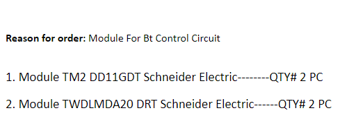 【询价】船舶备件—Schneider模块（CK-J20241106-02）询价-泰州昌宽社区-报价采购-船用采购网-船舶物料采购-船务服务-一站式船用设备供应服务