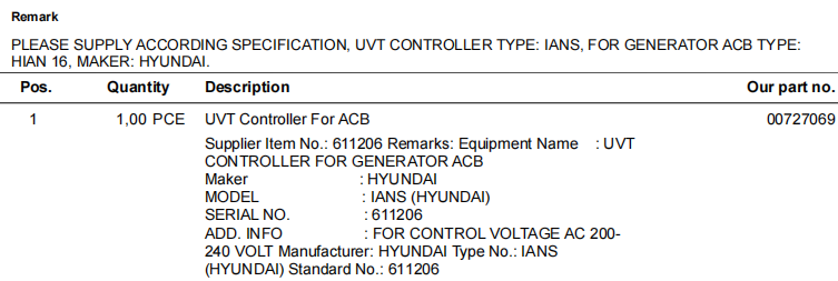 【询价】船舶备件—ACB UVT控制器（CK-R20241113-08）询价-泰州昌宽社区-报价采购-船用采购网-船舶物料采购-船务服务-一站式船用设备供应服务