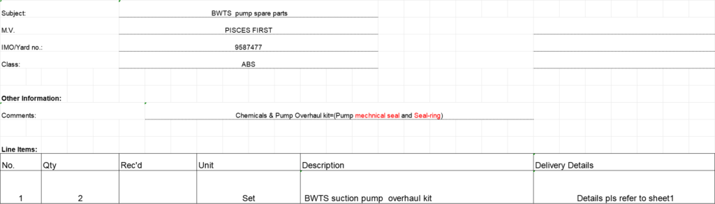 【询价】船舶备件—BWTS吸入泵检修工具包（CK-L20241107-02）询价-泰州昌宽社区-报价采购-船用采购网-船舶物料采购-船务服务-一站式船用设备供应服务