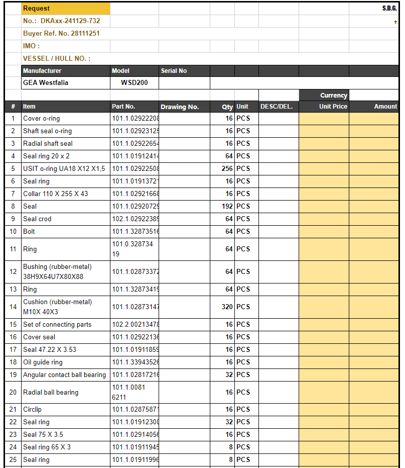 【询价】船舶备件—GEA WESTFALIA备件（CK-20241202-23）询价-泰州昌宽社区-报价采购-船用采购网-船舶物料采购-船务服务-一站式船用设备供应服务