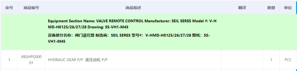 【询价】船舶备件—液压齿轮（CKQ-2500969P）询价-泰州昌宽社区-报价采购-船用采购网-船舶物料采购-船务服务-一站式船用设备供应服务